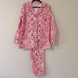 Kelly’s Kids Red & White Pajama Set Size Woman’s Large 100% Cotton